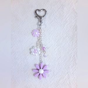 Handmade Purple Flower Delight Keychain